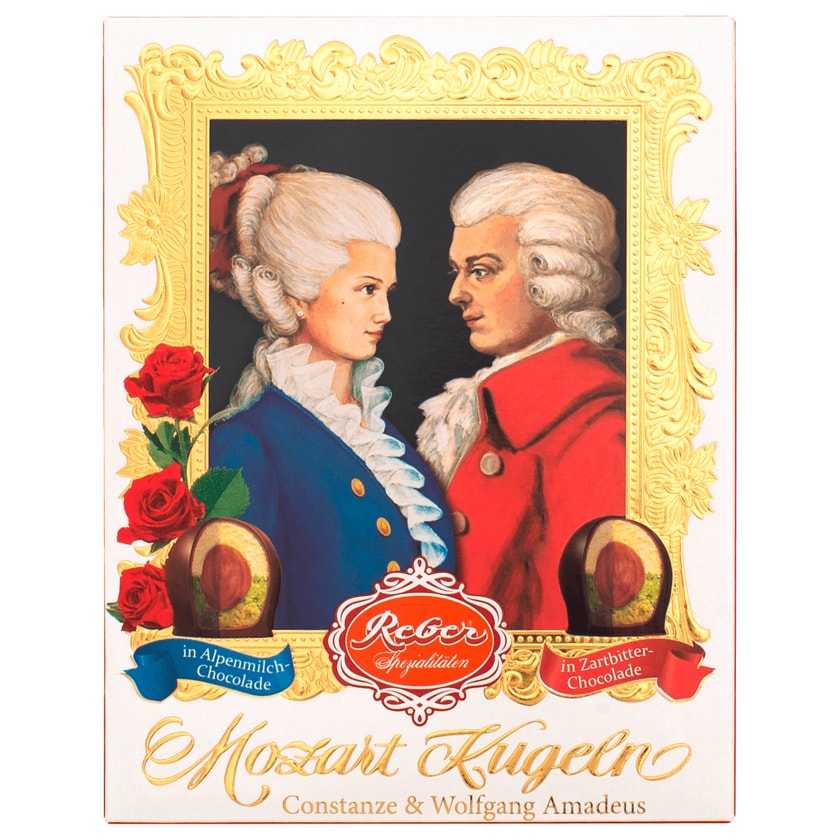 Reber Mozart Kugeln in Alpenmilch- und Zartbitter-Chocolade 240g